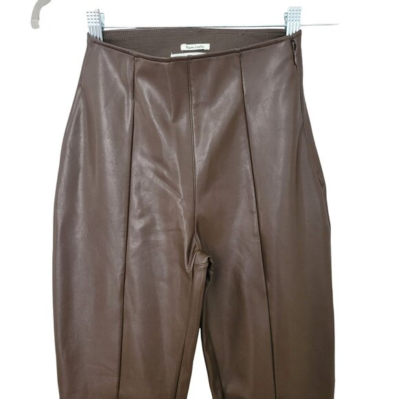 Abercrombie & Fitch Curve Love Vegan Leather Split Hem Flare Pant XXS Short NWT - Picture 3 of 10